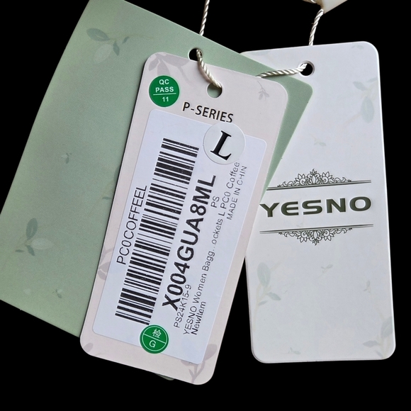 YesNo Women's Baggy, High Waisted Drawstring Coffee Color Corduroy Pants - Picture 4 of 5